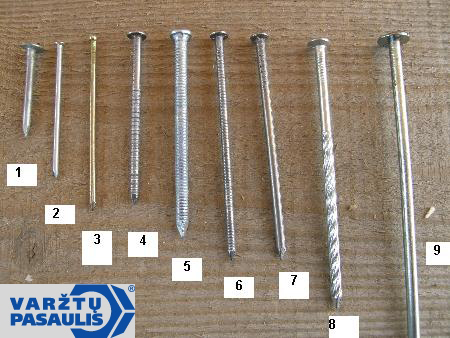 Wszystkie rodzaje gwoździ