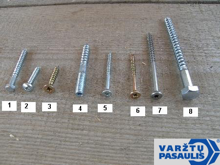 Wkręty mają gł&oacute;wki o r&oacute;żnej formie