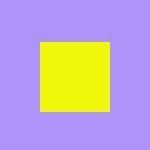 Na tle zimnego koloru, kolor kwadratu jest cieplejszy