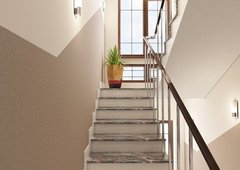 Korytarz malowany tynkiem mozaikowym