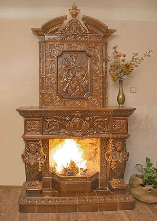 Współczesny kominek kaflowy Współczesny kominek kaflowy