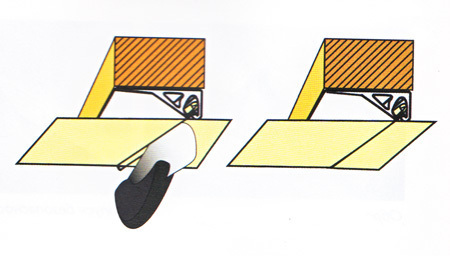 Łączenie materiału na środku sufitu