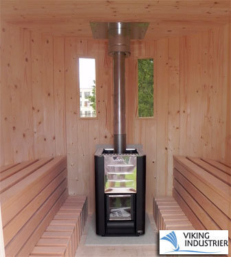 Pomieszczenie ogrzewa się rozpalonym paleniskiem