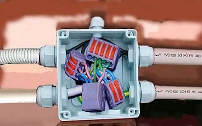 Połączenia i rozgałęzienia przewod&oacute;w wykonuje się tylko w puszkach.